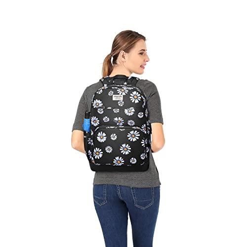 Mosiso 15.6-16 Inch 20L Laptop Backpack For Women, Polyester Anti-Theft Stylish Casual Daypack Computer Bag With Luggage Strap & Usb Charging Port, Camomile Travel Business Backpack, Black #TOP6