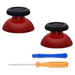 eXtremeRate Carmine Red & Black Replacement Thumbsticks for PS5 Controller, Custom Dual Color Analog Stick Joystick for PS5, for PS4 All Model Controllers Universal - Controller NOT Included