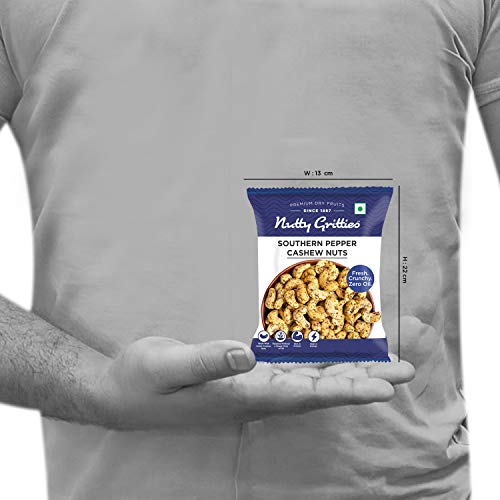 Image of Nutty Gritties Salted Cashews Nuts, Roasted Pepper (21g (Pack of 20))