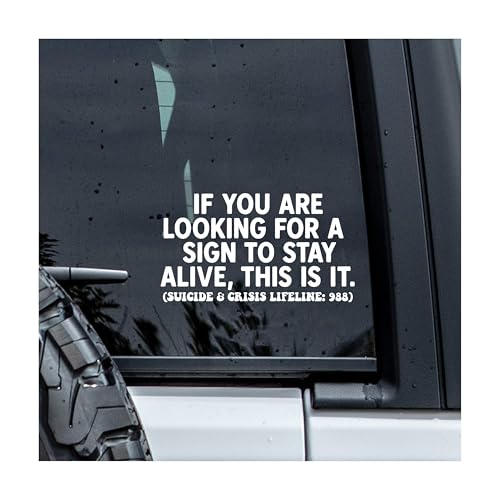 Image of If You're Looking for a Sign to Stay Alive This is It Decal, 988 Car Window Decals, 6 Inches UV DTF Tranfer Car Stickers, Weatherproof Car Truck Window Bumper Sticker, Car Decals for Women Men