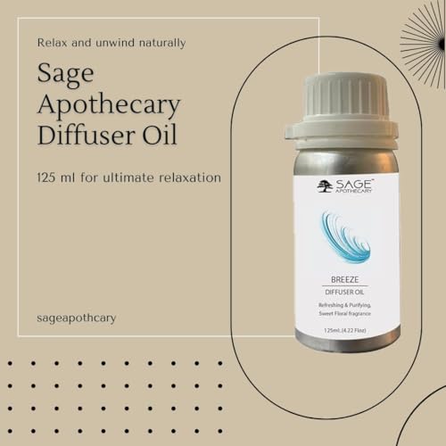 Image of Sage Apothecary Diffuser Oil for Relaxation, Calm Mood, 125 ml (125 ml, Breeze)
