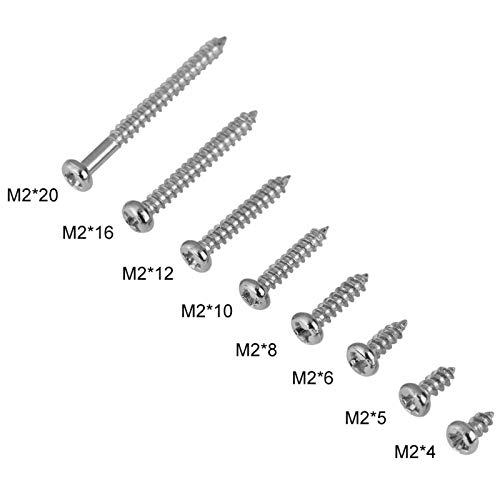 Tornillos autorroscantes cabeza cónica 800 unidades M2 miniatura 3