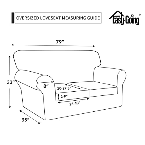 Image of Easy-Going Waterproof 3-Piece Oversized Loveseat Couch Covers for Sofa