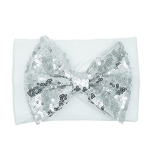 Baby Headbands glitter baby bow, Cheer Bows, Sequin Hair Accessories for Newborn Infant Toddlers.(FD94) (White.Red.Black)4