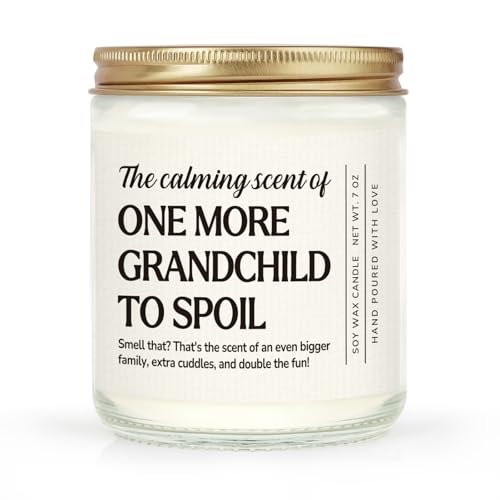 GoMelley Pregnancy Announcement for Grandparents, Funny Baby Announcement Candle Lavender Scented, Pregnancy Reveal to Parents, Grandparents Again Gifts, 7 oz