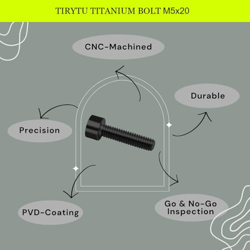 Image of M5x20 Titanium Bolts Socket Head Cap Screw, Black, 4PC