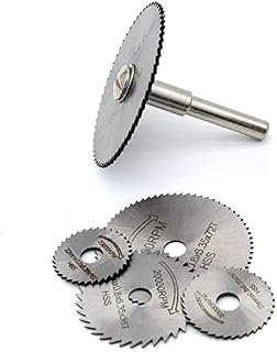 ZXF 5 Pcs HSS Rotary Drill Saw Blades, Steel Saw Disc Wheel Cutting Blades with 1/4 Inches Shank Mandrel
