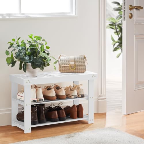 Banc à chaussures robuste 136 kg Pipishell avec rangement 3 niveaux