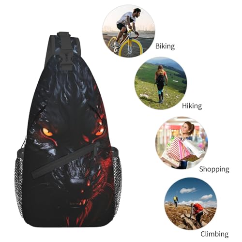 Mochila tipo bolso bandolera para senderismo negra miniatura 6