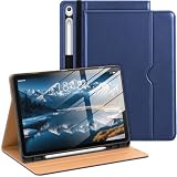 DTTO Leather Case for Samsung Galaxy Tab S10 Lite / S10 FE / S9 FE 10.9-Inch with S Pen Holder, Folio Stand Cover with Hand Strap & Pocket, Multi-Angle Viewing, Auto Wake/Sleep, Navy Blue