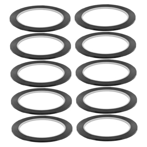 HOMOBABE 10個入り 線入りホワイトボードテープ 黒 ペット素材 耐久性 接着残りなし カット可能 オフィス 教室用 マーキング用テープ