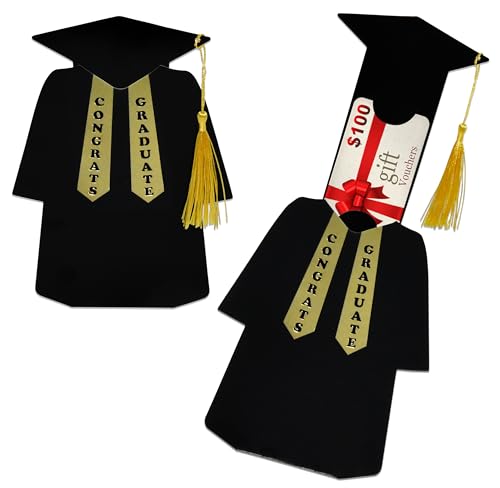 6 Pcs Graduation Gift Card Holder Graduate Shaped with Tassel Grad Gifts Cards Holders Funny Gift Class Party Supplies Ideas for High School College