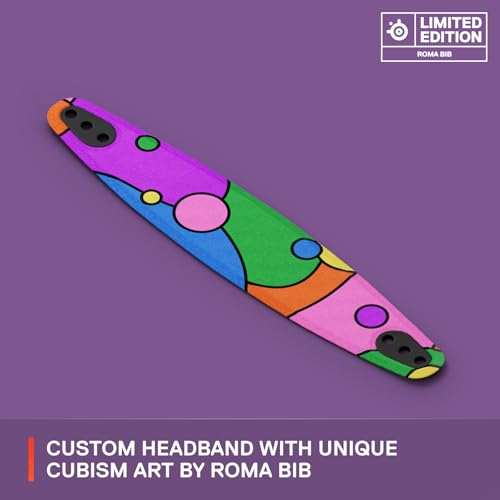 Image of SteelSeries Arctis Nova Booster Pack - Limited Edition Artist Collaboration - Roma Bib - Gaming Headset Accessory - Nylon Headband - Customize with Unique Speaker Plates