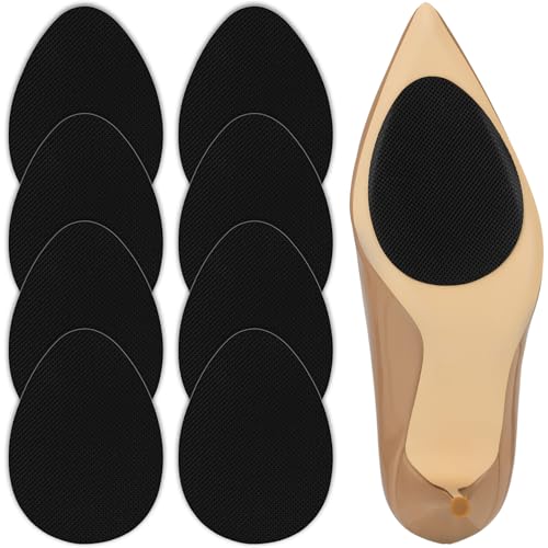 Linwei Anti Slip Shoe Grips Adhesive Non Slip Shoe Pads Durable Rubber Sole Protectors Comfortable Shoe Gummies for High Heels Flats Boots Universal Size 4 Pairs (Black 2.5 x 3.5)