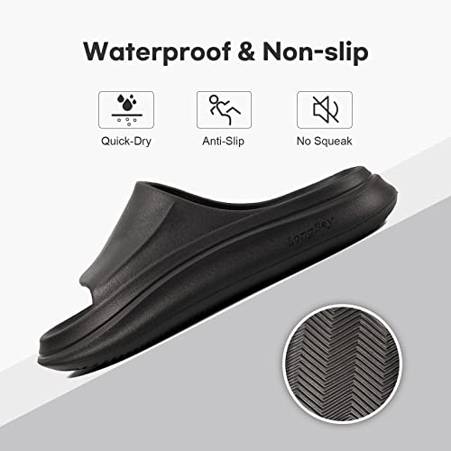 Longbay Cloud Slides For Women And Men, Comfy Cushion Pillow Slides Soft Open Toe House Slippers For Indoor And Outdoor, Non Slip Bathroom Shower Shoes Thick Sole Supportive Beach Sandals #TOP5