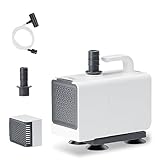 hygger 5.4FT High Lift 400GPH Submersible Water Pump for Fountain Pond Hydroponic Statuary Waterfall Fish Tank Aquarium Water Change Pump with 2 Prefilters Nozzles