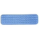 Rubbermaid Commercial Products HYGEN Microfiber Room Mop Pad, 18-Inch, Blue, Single-Sided, Damp Mop Head for Heavy-Duty Cleaning on Hardwood/Tile/Laminated Floors in Kitchen/Lobby/Office, Pack of 12