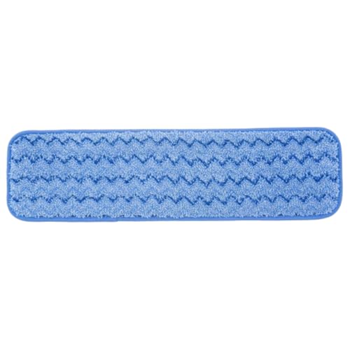 Rubbermaid Commercial Products HYGEN Microfiber Room Mop Pad, 18-Inch, Blue, Single-Sided, Damp Mop Head for Heavy-Duty Cleaning on Hardwood/Tile/Laminated Floors in Kitchen/Lobby/Office, Pack of 12