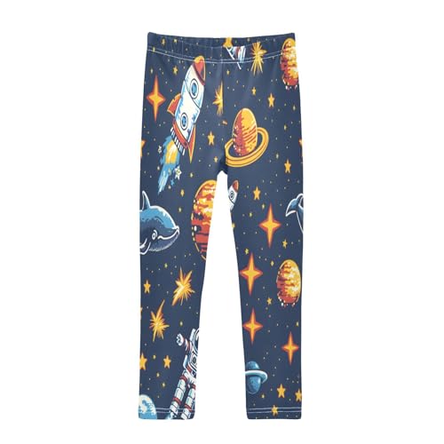 Bolaz Toddler Girls Leggings Printed Yoga Pants Leggings Space Stars Planet for Kids