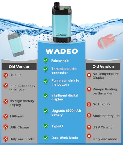 Wadeo Portable Camping Shower, Upgraded Outdoor Shower With Fahrenheit Display & 6000Mah Rechargeable Battery Pump Ipx7 Waterproof For Camp thumb #6