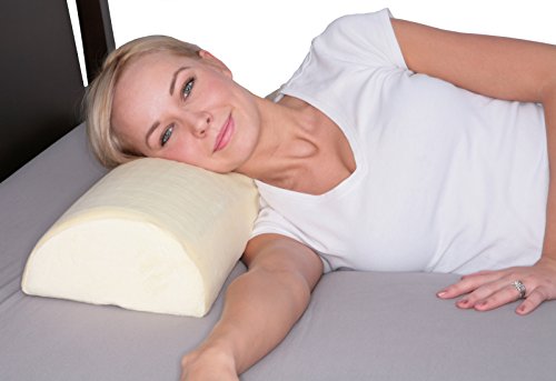 Deluxe Comfort Half Moon / Cylinder Gel Fiber Memory Foam Pillow - Therapeutic Neck, Back And Knee Pain Relief - Cooling Gel - Long Lasting Memory Foam - Bed Pillow, White #TOP4