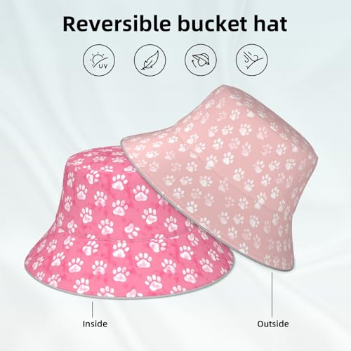 Image of Bucket Hat Double-Side-Wear Reversible Sun Hat Beach Travel Hiking for Women Men