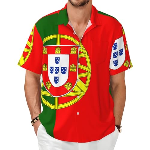 Chemise drapeau portugais homme anti transpiration douce pour l été