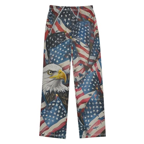 Pajama Pants American Flag Eagle Print Long Sleep Pants Lounge Bottoms