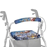 ASQVTIFE Christmas Santa Claus Rollator Walker Seat Covers for Seniors Christmas Decorations Reindeer Walker Seat and Backrest Covers Universal Rollator Walker Seat and Backrest Covers Dust Cover