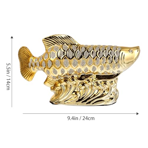 Poisson décoratif en céramique or idée cadeau originale