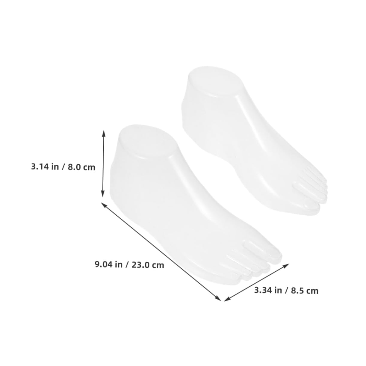 Cabilock Foot Sock Display Stand 3 Pack of Female Foot Mannequins Shoe Expander for Women Realistic Human Hair Weave Design
