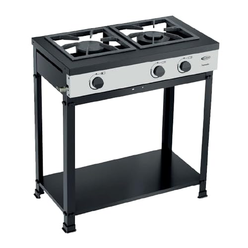 Fogão à Gás Clarice Semi-Industrial Imperador 2 Bocas-Preto e Branco