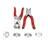 11 Sets Snap Fasteners Tool Kit, 9.5mm Metal Grommet Kit Press Studs Snap Buttons Rings with Pliers for DIY Sewing Craft Thin Clothing