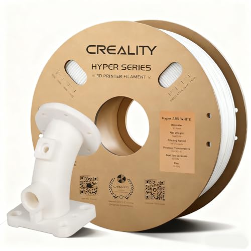 Creality Hyper ABSフィラメント 高速 1.75mm 1KG (2.2lbs)/スプール 350mm/s 高速印刷 専門フィラメント 3Dプリンター フィラメント ABS分解性 環境に優しい FDM 3Dプリンター用フィラメント ハイパーフィラメント K1 Max/Ender 3 V3/Ender 3 V3 SE/KE用フィラメント 寸法精度±0.05mm ホワイト