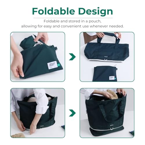 Branden - Foldable Tote Bag for Travel, Set with Portable 6-in-1 Multi-Charging Cable, Lightweight, Multi-Compartment Design3