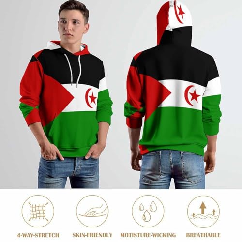 Sweat à capuche Sahara Occidental pull imprimé 3D mixte - 7