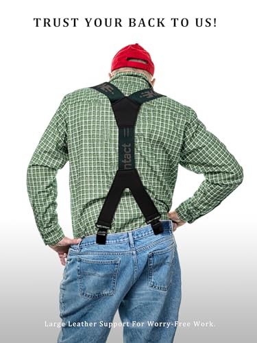 Image of Men's Industrial Strength Suspenders 2-Inch Wide X-Back Heavy Duty Braces Strong Metal Clips, Elastic Adjustable