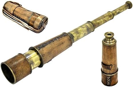 Vintage Nautical Brass Telescope, Antique Style Collapsible Spyglass, Maritime Decor
