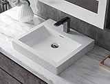 mueble baño lavabo sobre encimera Con orificio para desagüe de 44 mm, orificio para grifería simple de 35 mm y desagüe frontal