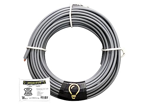 SHPELEC® 6242YH Twin and Earth Cable - 1.5mm 20m, Grey Flat, 20 m