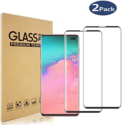 [2-Pack] Samsung Galaxy S10 Plus Screen Protector,[9H Hardness] empered Glass Screen Protector Compatible with Samsung Galaxy S10 Plus [Support Fingerprint Unlock][Black Border]-01