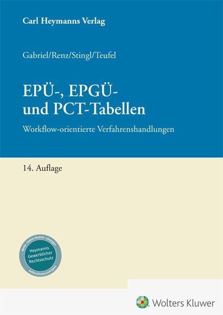 EPÜ-, EPGÜ- und PCT-Tabellen: Workflow-orientierte Verfahrenshandlungen