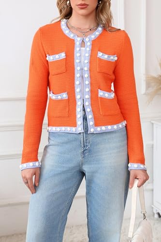 Women's Open Front Cardigan Sweaters Casual Long Sleeve Button Down Chunky Knit Outerwear Coats4