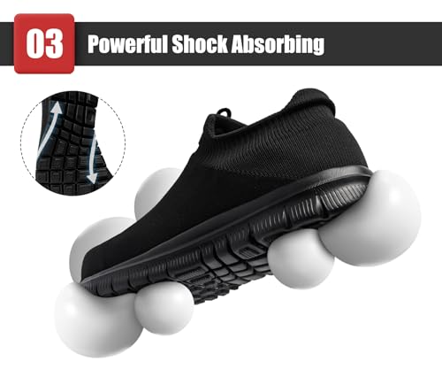 LARNMERN Slip On Steel Toe Shoes Men Women Comfortable Lightweight Work Safety Sneakers Running Walking Tennis Casual Construction Shoes,Black4