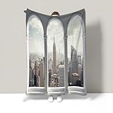 WunM Studio Kuscheldecke New Yorker Wolkenkratzer,Weiche 3D-Bogenlandschaft Decke,Flauschige Wohndecke für Sofa/Couch/Bett, Überwurfdecke mit Karomuster,grau,200 * 200cm