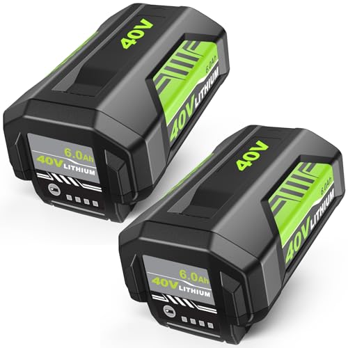 2Pack Upgraded 6000mAh High Capacity Replacement for Ryobi 40V Battery OP40601 OP40602 OP40261 OP4050 OP40404 OP4075A Compatible with Ryobi 40Volt Lithium ion Battery Power Tools