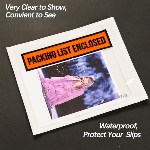 Image of 1000pcs 4.5 inchx5.5 inch Packing List Envelopes Self-seal Packing Slip Envelope Pouches Shipping Label Sleeves Top Loading Packing List Enclosed Bags.
