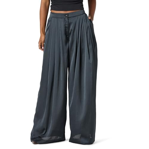 The Drop Women's Sheer Pleated Wide Leg Pant