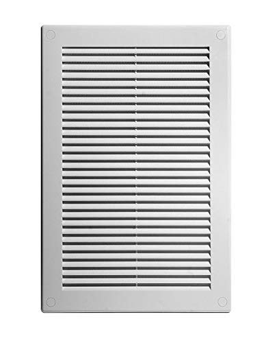 White Air Vent Grille with Anti-Insect Mesh or Fly Screen and Screw Covers | Vent Cover for Inside and Outside of The Building (300mm x 300mm)