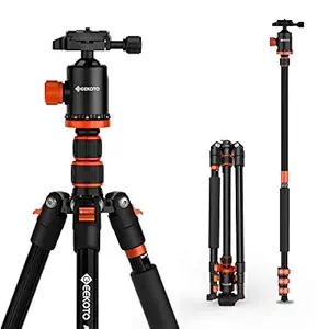 GEEKOTO AT24EVO Aluminum Tripod, 77in Camera Tripod for DSLR, Compact Aluminum Tripod with 360 Degree Ball Head 1/4